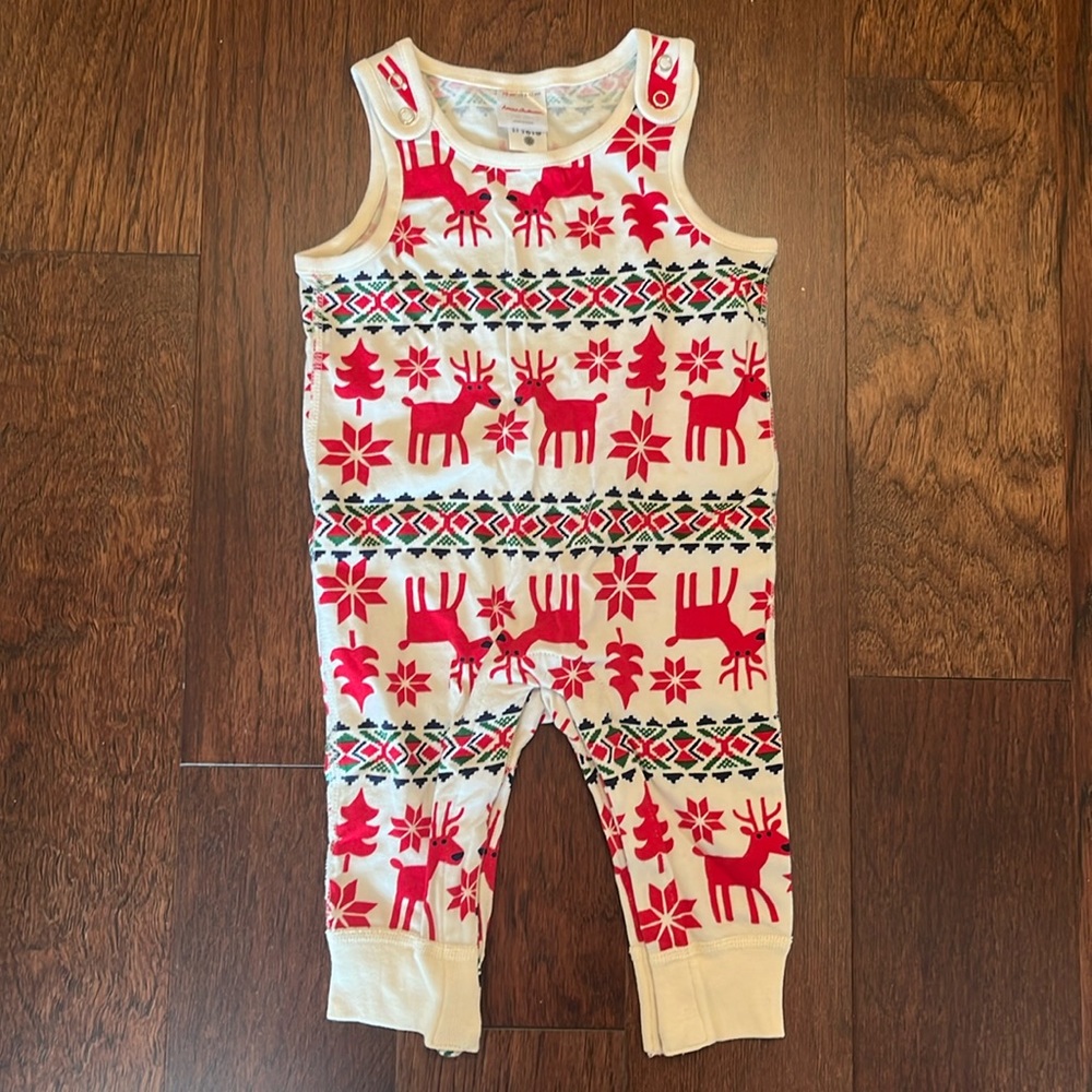 Hanna Andersson Red and Cream Kids overalls